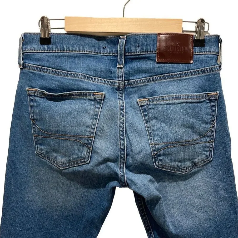 HOLLISTER men's skinny epic flex blue jeans‎ 29/30 normcore casual preppy